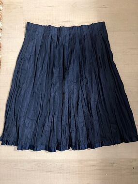 GAP Navy Blue Pleated Midi Skirt